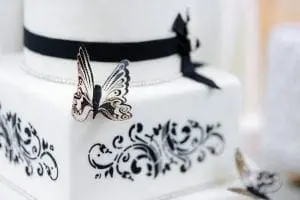 black and white wedding cake