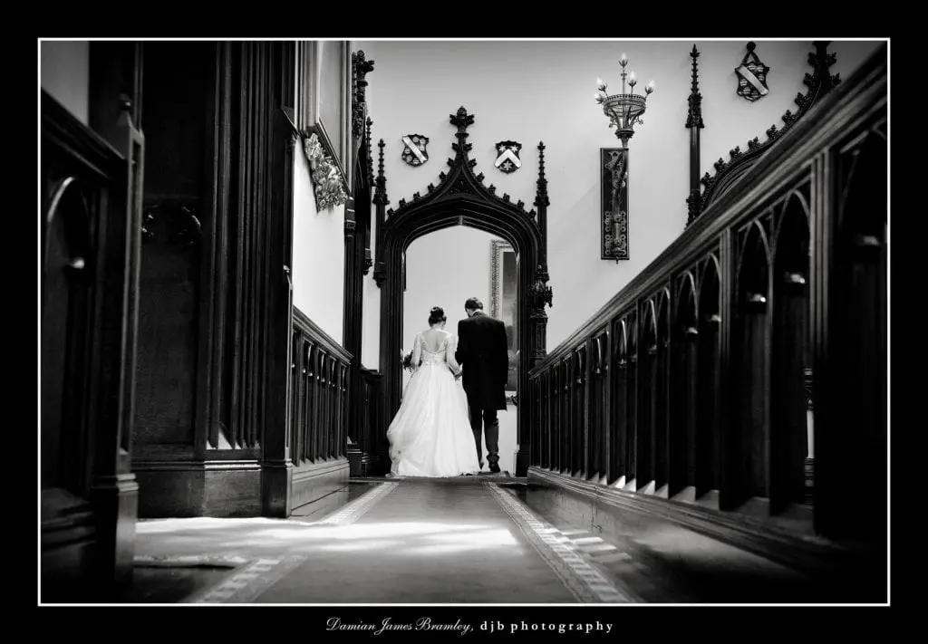 Allerton Castle bride and groom