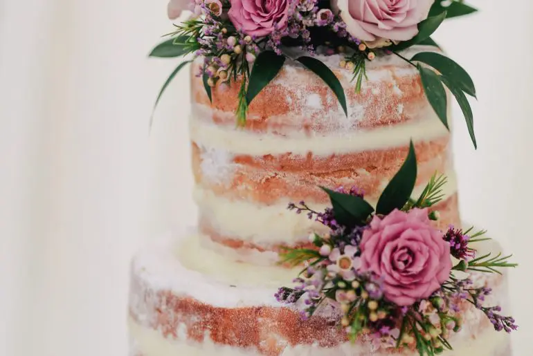 naked wedding cake