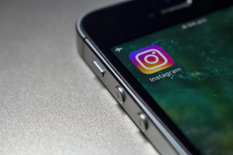 The Instagram logo is displayed on an iPhone while planning a wedding in the UK.