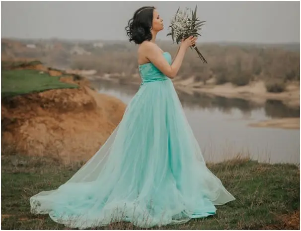 Colourful wedding dress